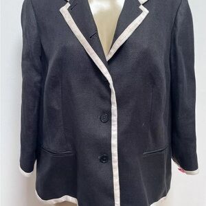 Ralph Lauren Linen black 3/4 sleeve jacket size 14W Misses